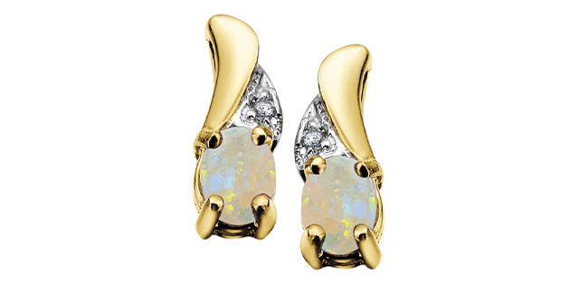 EE2008 Gemstone & .01tcw Diamond Earrings