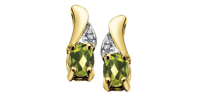 EE2008 Gemstone & .01tcw Diamond Earrings