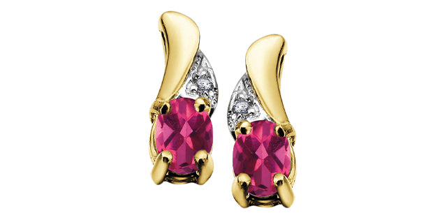 EE2008 Gemstone & .01tcw Diamond Earrings