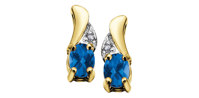 EE2008 Gemstone & .01tcw Diamond Earrings