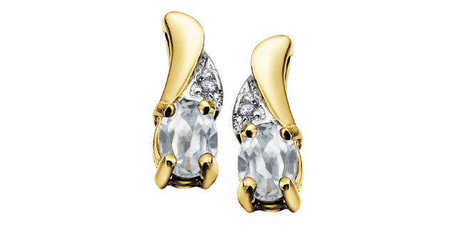 EE2008 Gemstone & .01tcw Diamond Earrings