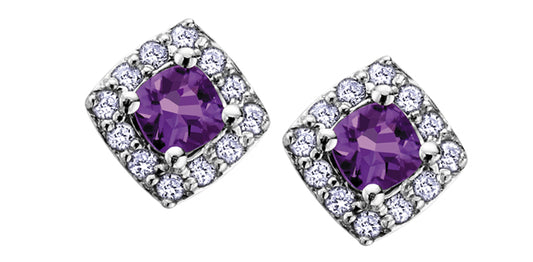 DX566 10Kw Gemstone & Diamond Earrings