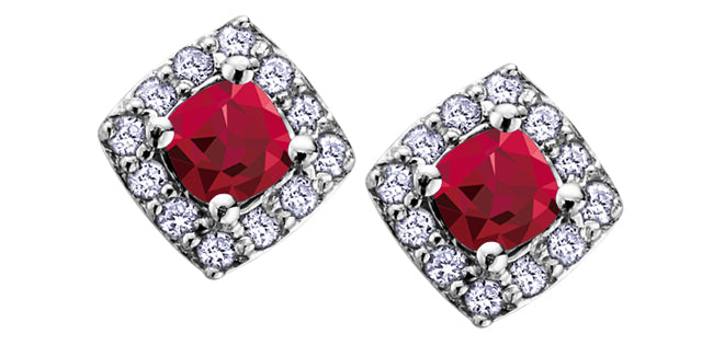 DX566 10Kw Gemstone & Diamond Earrings