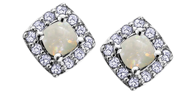 DX566 10Kw Gemstone & Diamond Earrings