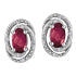 E3064-SS Silver Ruby and Diamond Earrings