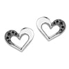 E3100W-10 10k WG Black Diamond Heart Studs