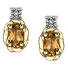EE3854YG/11-10 10k YG Citrine and Diamond Earrings