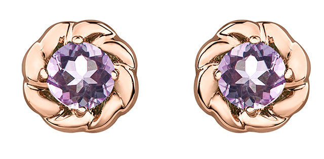 A3 20096 10Kr Lilac Amethyst Rope Halo Earrings