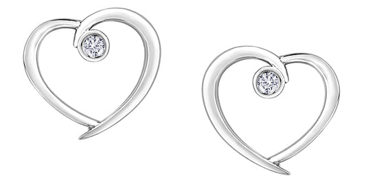 B8 20031 10Kw .04 Diamond Heart Earrings