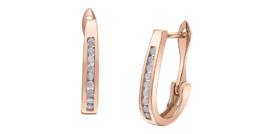 DX845R15 10KR Diamond Hoop Earrings .15ctw