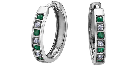 A20 20013 10Kw Diamond & Emerald Hoops