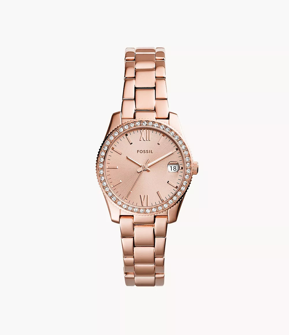 Scarlette 33mm Three-Hand Date Rose Gold-Tone Stainless Steel Watch