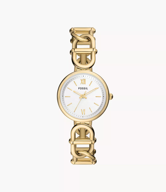 ES5272 Fossil Carlie Three-Hand Gold-Tone Stainless Steel Watch