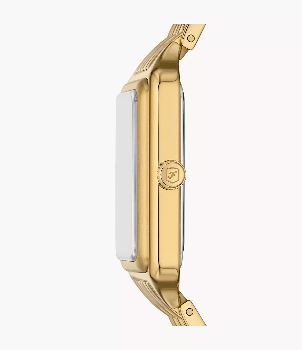 ES5341 Ladies Fossil Raquel Three-Hand Date Gold-Tone Stainless Steel Watch