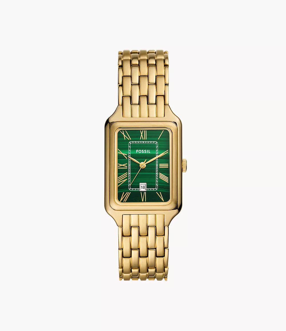 ES5341 Ladies Fossil Raquel Three-Hand Date Gold-Tone Stainless Steel Watch