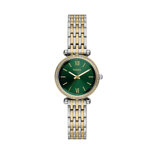 ES5439-CARLIE WOMAN'S WATCH RD 2TSG GRN BRC