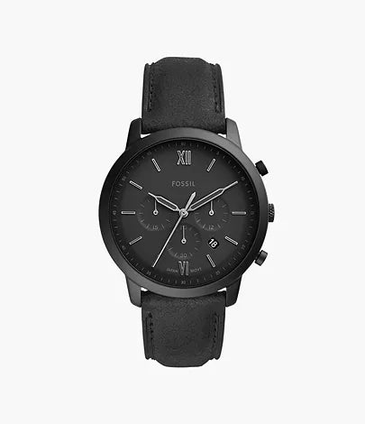 Neutra Chronograph Black Leather Watch