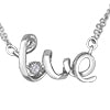 N265/03C-SS Silver LOVE Diamond Pulse Necklace