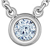LAB-NN308/15CX-925 Round Bezel Pendant necklace 0.15ct T.W. VS