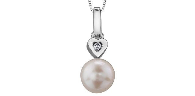 A6 20005 10Kw Pearl & Diamond Pendant