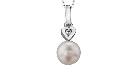 A6 20005 10Kw Pearl & Diamond Pendant