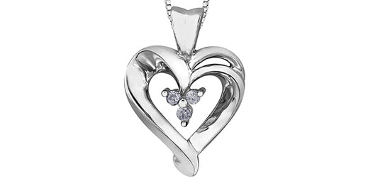 B2 20025 10K w .045 Diamond Heart Pendant