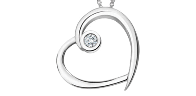 B12 20032 10Kw .03 Diamond Heart Pendant