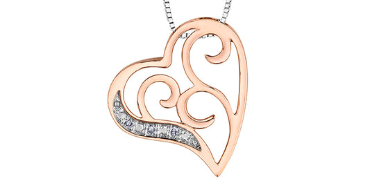 B3 20026 10Kr .015 Diamond Heart Pendant