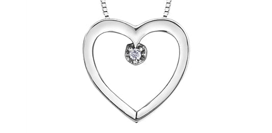 B6 20033 10Kw .01 Diamond Heart Pendant