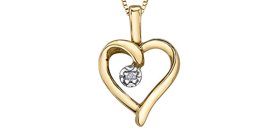 B22 20043 10Ky .007 Diamond Heart Pendant
