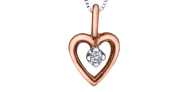 B23 10kr .01ct Diamond Heart Pendant