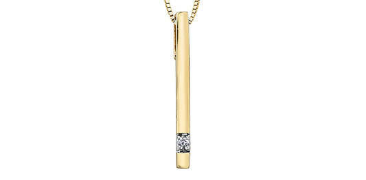 C24 20108 10Ky .008 Diamond Bar Pendant