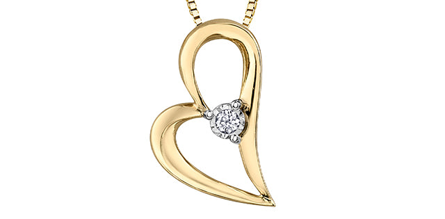 B4 20101 10Ky .02 Diamond Heart Pendant