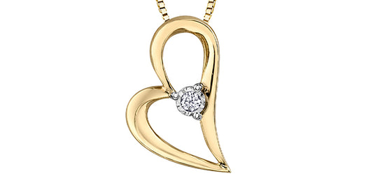 B4 20101 10Ky .02 Diamond Heart Pendant