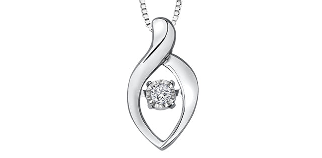 D1 10kw .02ct Diamond Pulse Pendant