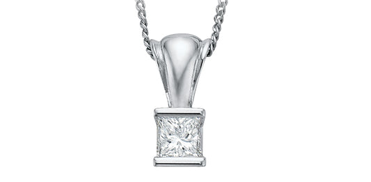 DX136Y40 14Ky .40ct Princess Cut Diamond Pendant
