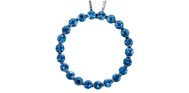 DX364 10K Gemstone Circle Pendant