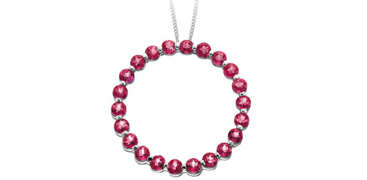 DX364 10K Gemstone Circle Pendant