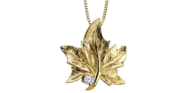 Dia Pend Maple Leaf 10ky CAD 0.05ct