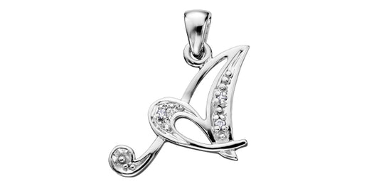 10Kw Dia .01tcw Letter Pendant DX509