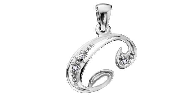 10Kw Dia .01tcw Letter Pendant DX509