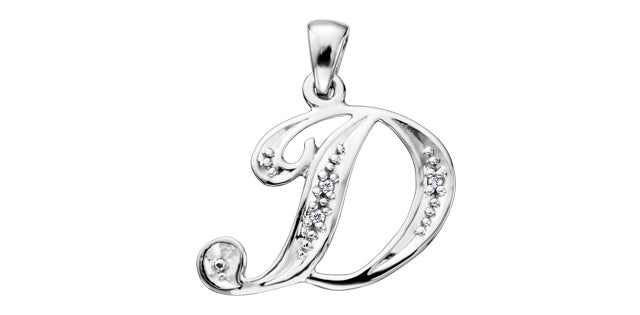 10Kw Dia .01tcw Letter Pendant DX509