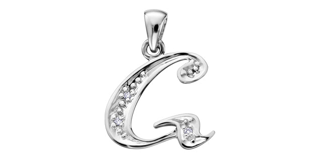 10Kw Dia .01tcw Letter Pendant DX509