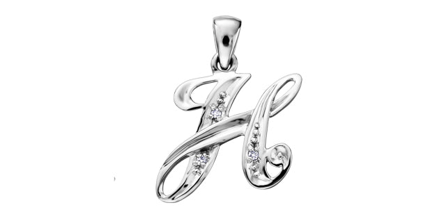 10Kw Dia .01tcw Letter Pendant DX509