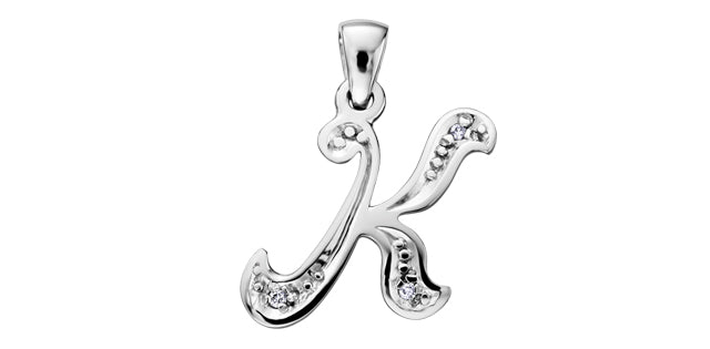 10Kw Dia .01tcw Letter Pendant DX509