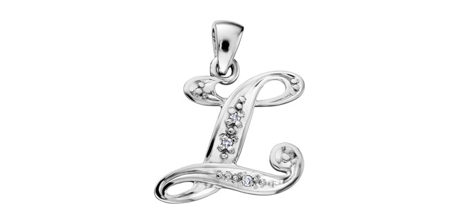 10Kw Dia .01tcw Letter Pendant DX509