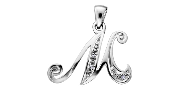 10Kw Dia .01tcw Letter Pendant DX509