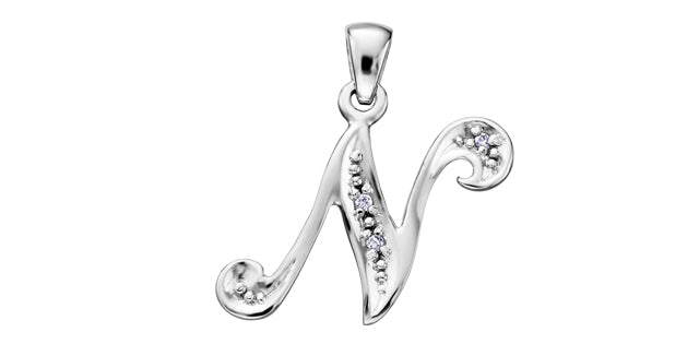 10Kw Dia .01tcw Letter Pendant DX509