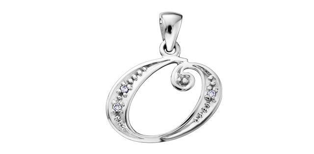 10Kw Dia .01tcw Letter Pendant DX509