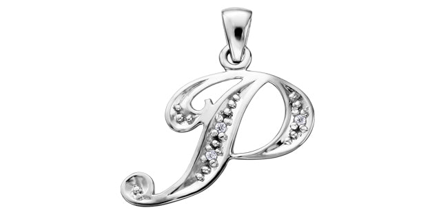 10Kw Dia .01tcw Letter Pendant DX509